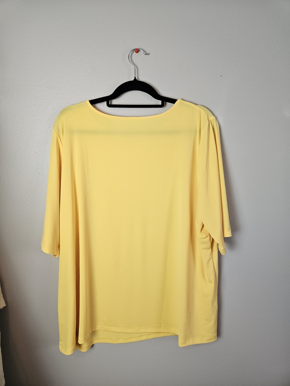 Susan Graver Short Sleeve Relaxed Top - Yellow - Picture 3 of 3